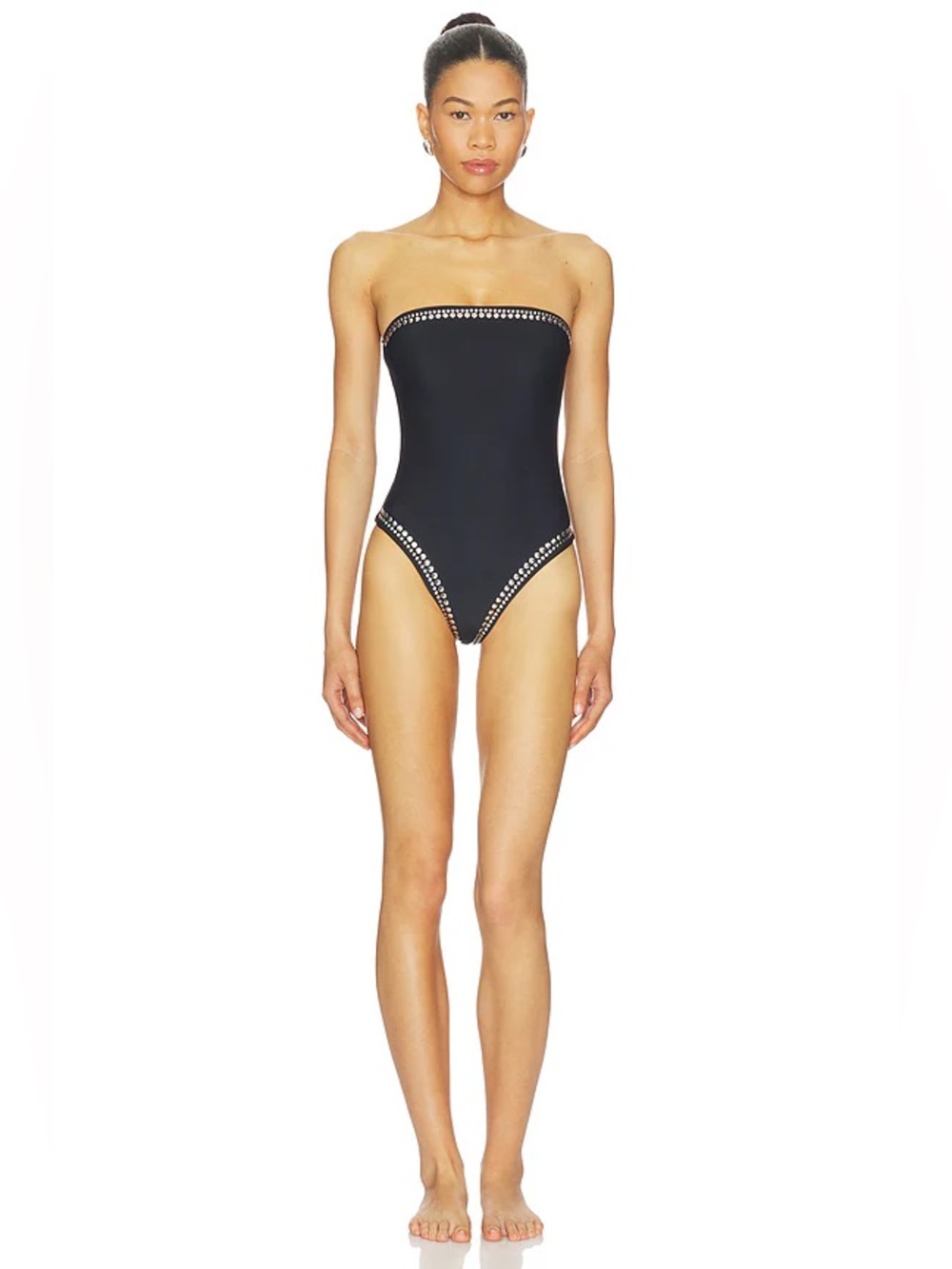 Superdown Revolve Hayden Studded Strapless One Piece Swimsuit Size Large NWT